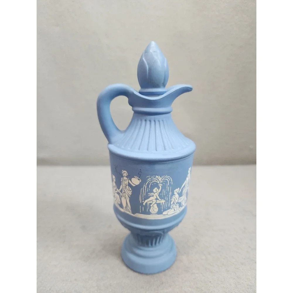 Vintage Avon Avonshire Blue‎ Decanter Jasperware Grecian Pitcher 6oz